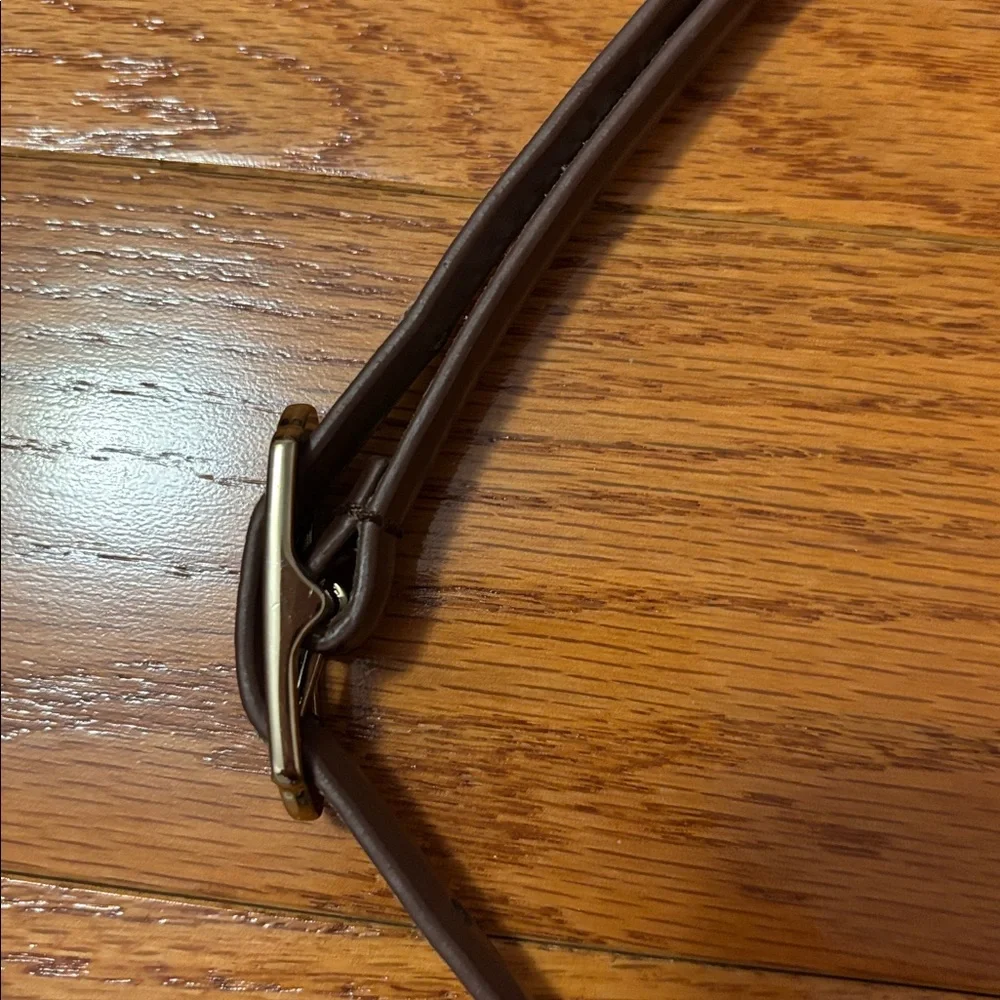 Ann Taylor Reversible Snake Print Belt Small Brown Waist Skinny Thin Tan Silver